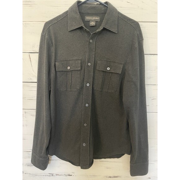 Banana Republic Men's Gray Long Sleeve SIZE MEDIUM button Down Shirt - Picture 1 of 5
